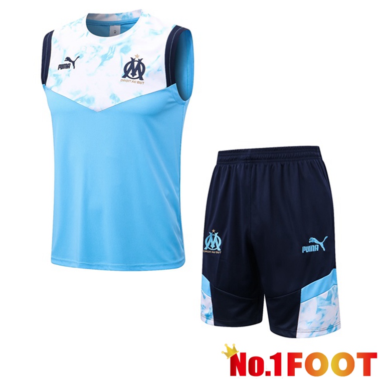 Olympique De Marseille Soccer Vest + Shorts Blue White 2022-2023