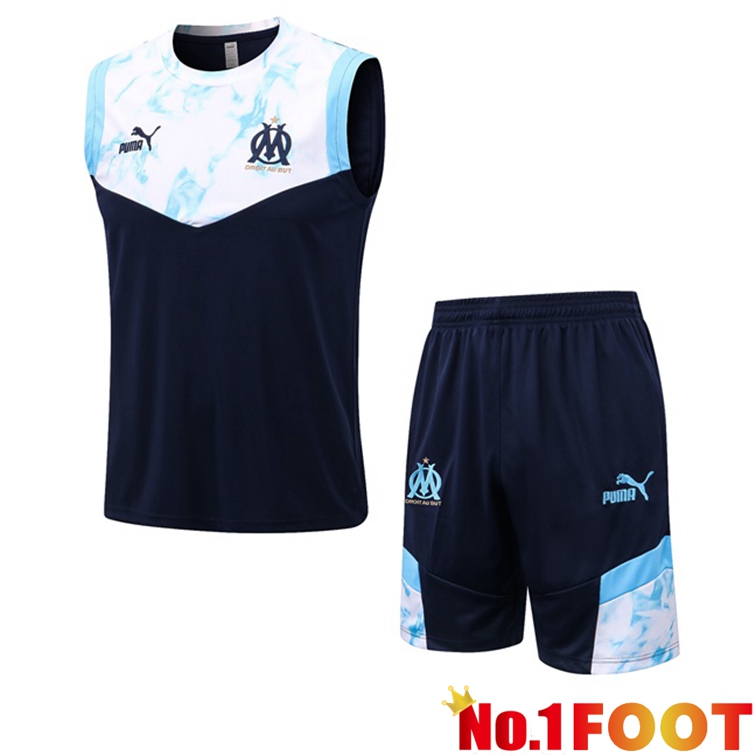 Olympique De Marseille Soccer Vest + Shorts Black White 2022-2023