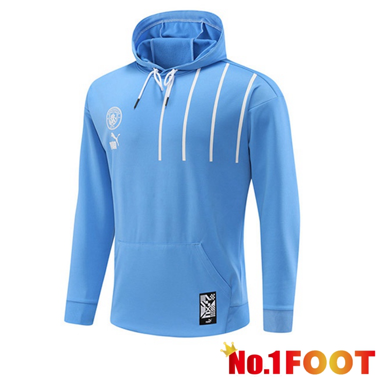 Manchester City Hooded Sweater Blue 2022-2023 - Click Image to Close