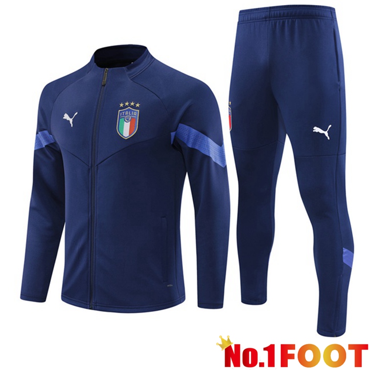 Italy Training Jacket Suit Blue Royal 2022-2023