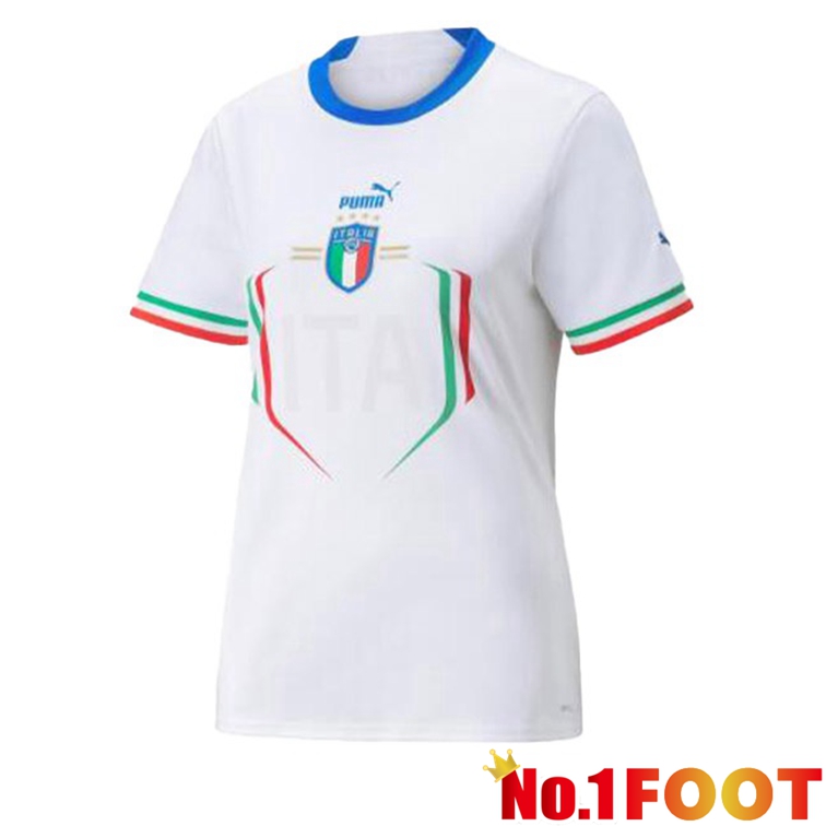 Italy Women Soccer Jerseys Away White 2022-2023