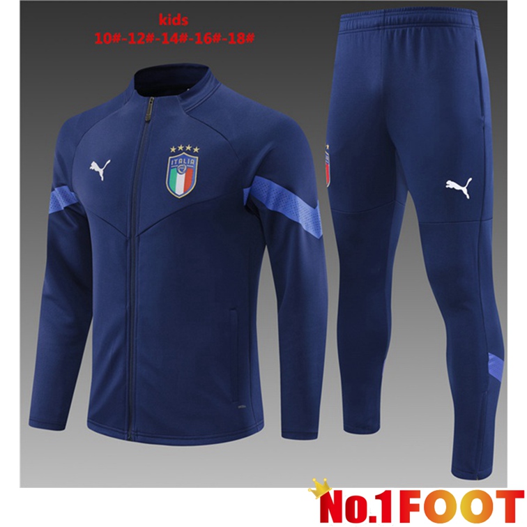 Italy Kids Training Jacket Suit Blue Royal 2022-2023