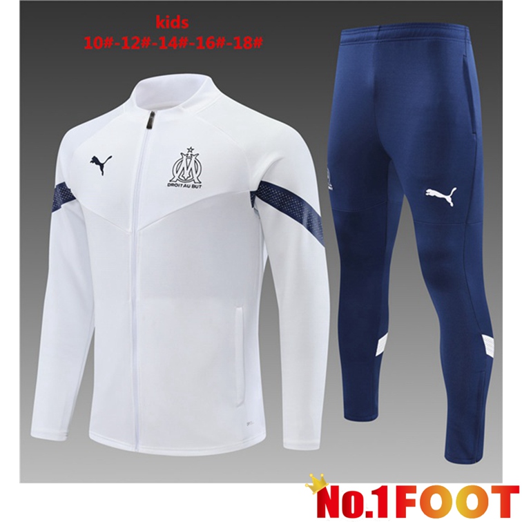 Olympique De Marseille Training Jacket Suit White 2022-2023