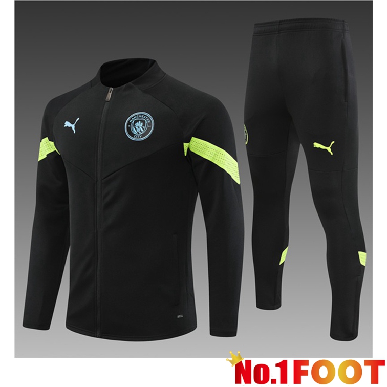 Manchester City Kids Training Jacket Suit Black 2022-2023