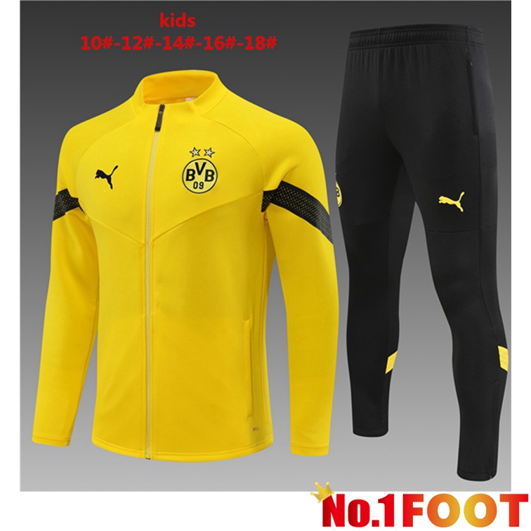 Dortmund BVB Kids Training Jacket Suit Yellow 2022-2023