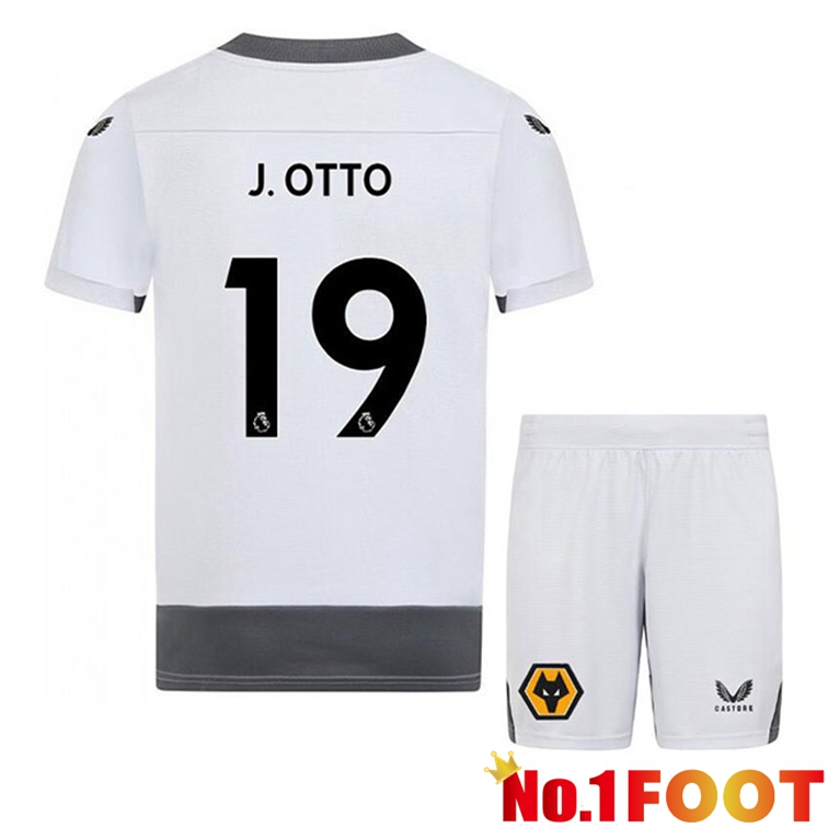 Wolves (J. OTTO 19) Kids Soccer Jerseys Third White Gray 2022-2023