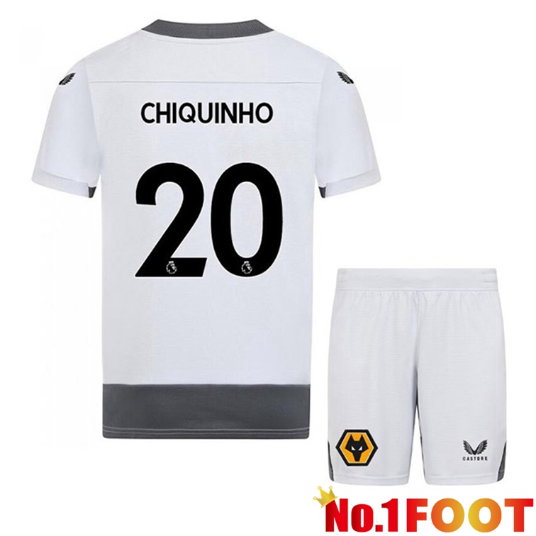 Wolves (CHIQUINHO 20) Kids Soccer Jerseys Third White Gray 2022-2023