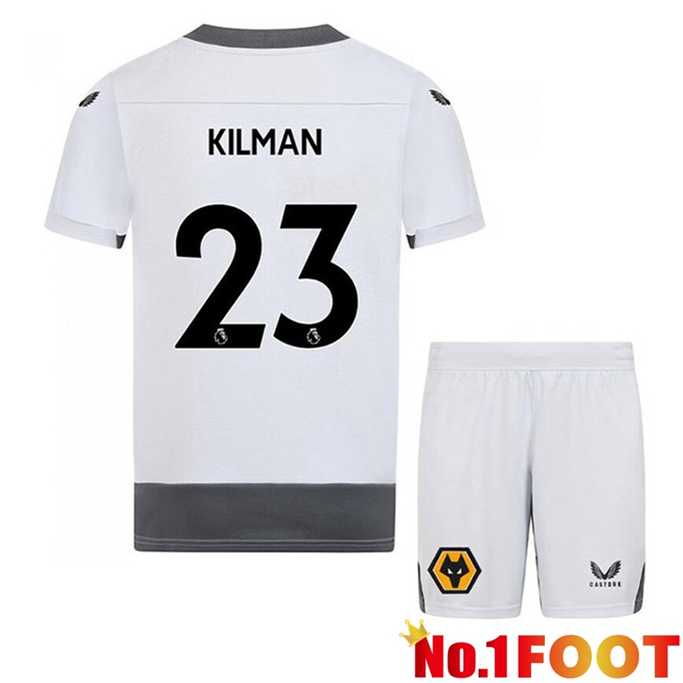 Wolves (KILMAN 23) Kids Soccer Jerseys Third White Gray 2022-2023