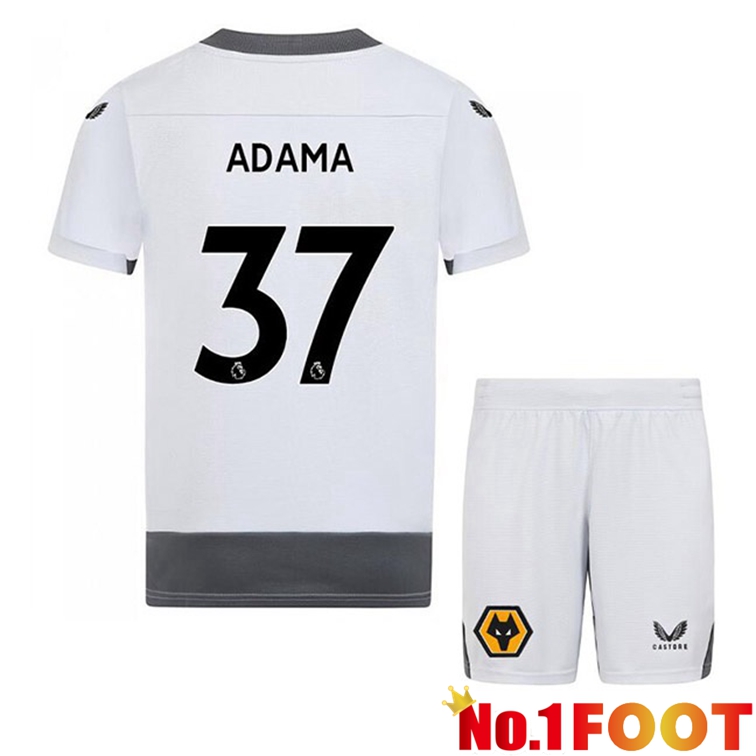 Wolves (ADAMA 37) Kids Soccer Jerseys Third White Gray 2022-2023