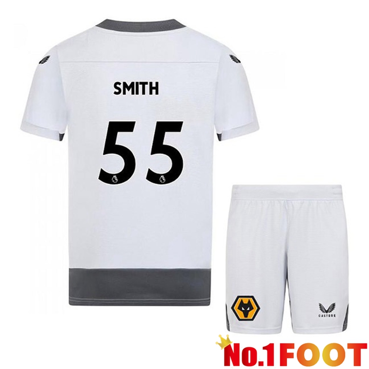 Wolves (SMITH 55) Kids Soccer Jerseys Third White Gray 2022-2023