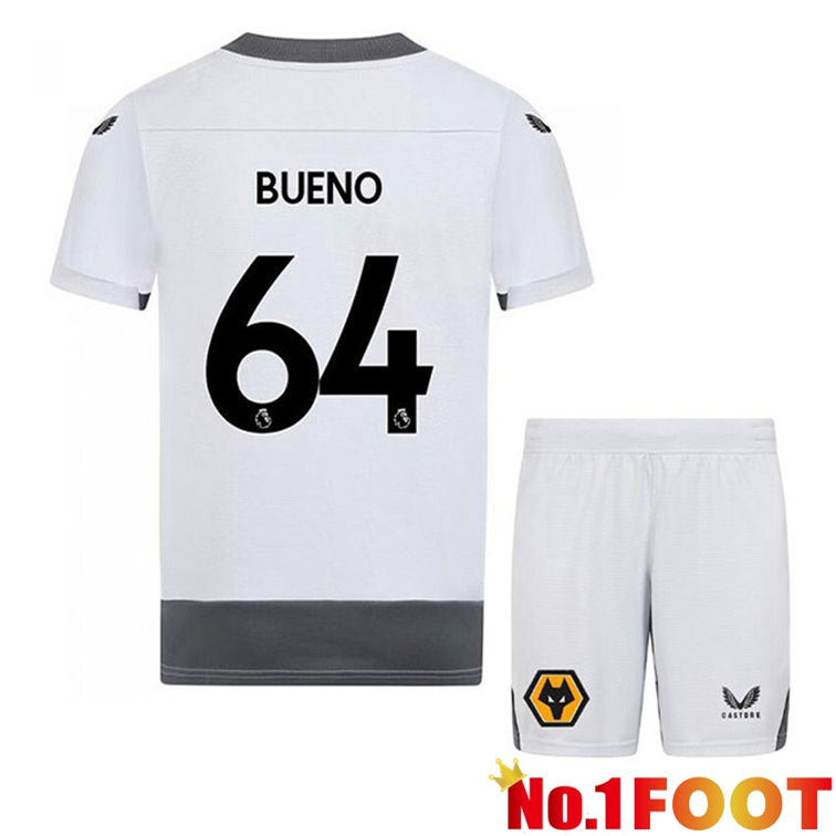 Wolves (BUENO 64) Kids Soccer Jerseys Third White Gray 2022-2023