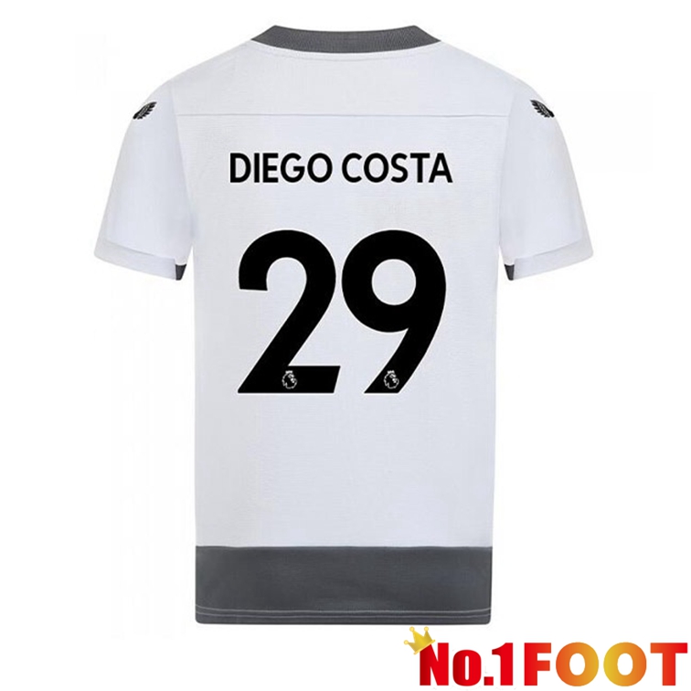 Wolves (DIEGO COSTA 29) Soccer Jerseys Third White Gray 2022-2023