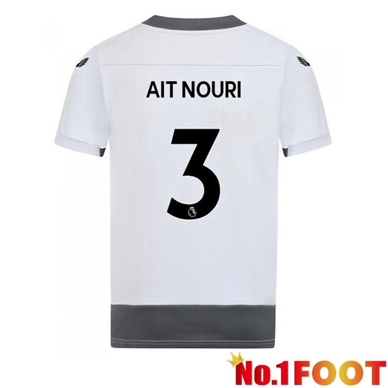 Wolves (AIT-NOURI 3) Soccer Jerseys Third White Gray 2022-2023