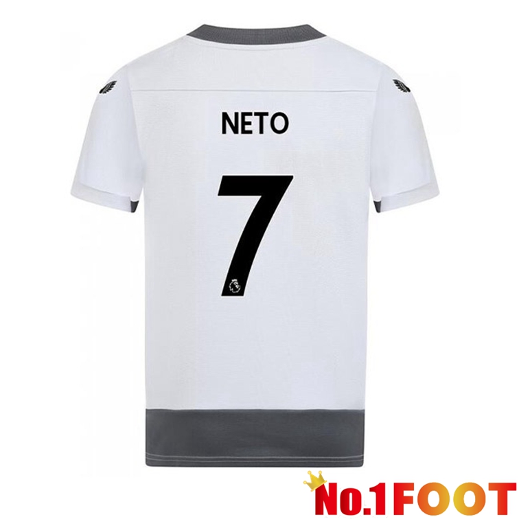 Wolves (NETO 7) Soccer Jerseys Third White Gray 2022-2023