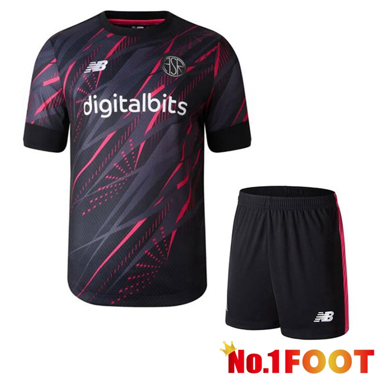 AS Roma Kids Soccer Jerseys Third Black 2022-2023