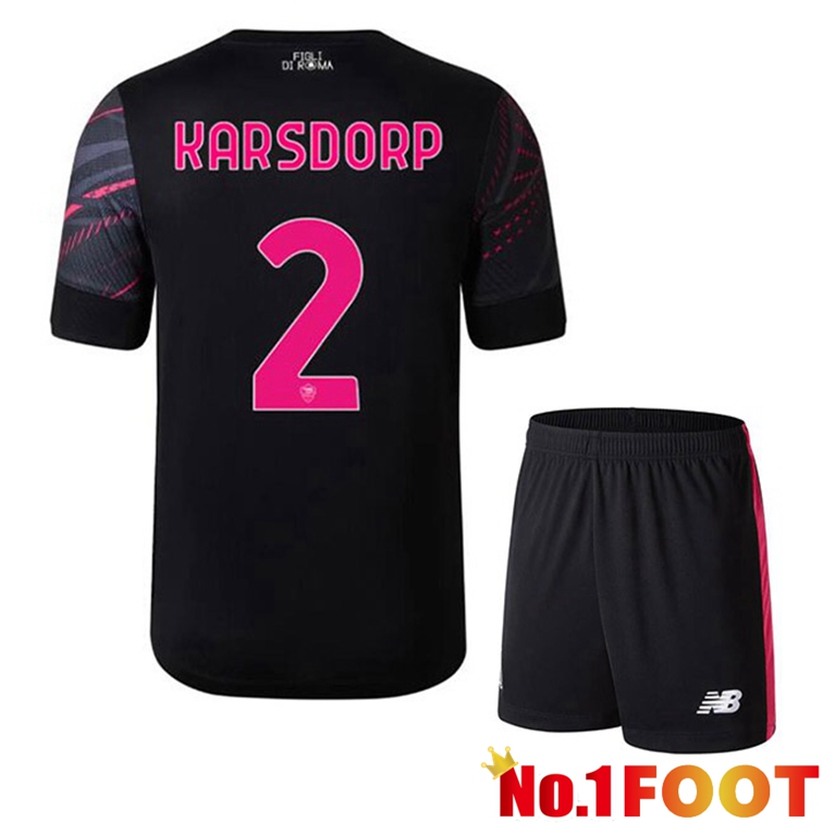 AS Roma (KARSDORP 2) Kids Soccer Jerseys Third Black 2022-2023