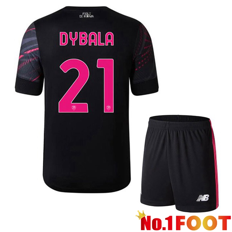 AS Roma (DYBALA 21) Kids Soccer Jerseys Third Black 2022-2023