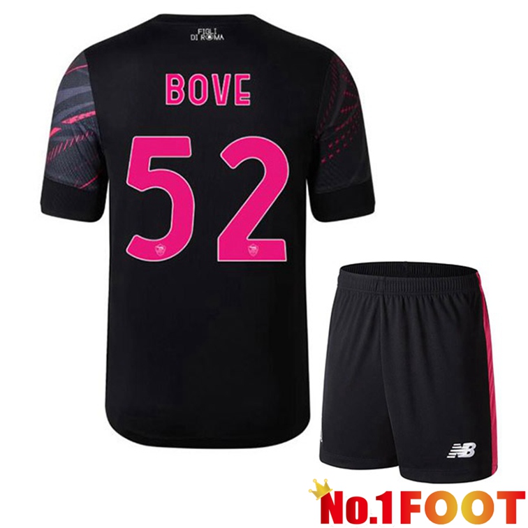 AS Roma (BOVE 52) Kids Soccer Jerseys Third Black 2022-2023