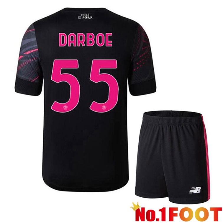 AS Roma (DARBOE 55) Kids Soccer Jerseys Third Black 2022-2023