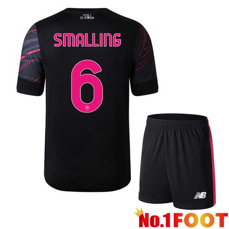 AS Roma (SMALLING 6) Kids Soccer Jerseys Third Black 2022-2023