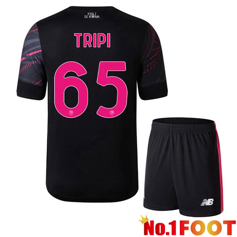 AS Roma (TRIPI 65) Kids Soccer Jerseys Third Black 2022-2023