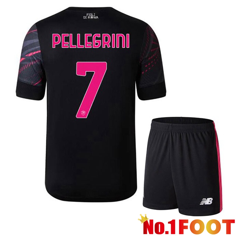 AS Roma (PELLEGRINI 7) Kids Soccer Jerseys Third Black 2022-2023