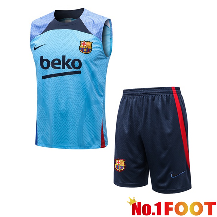 FC Barcelona Soccer Vest + Shorts Blue 2022-2023