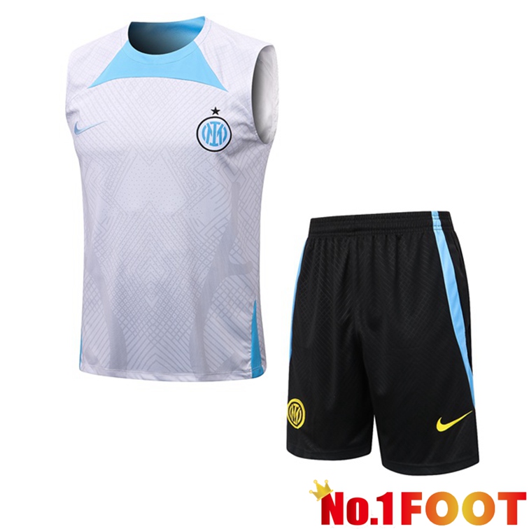 Inter Milan Soccer Vest + Shorts White 2022-2023