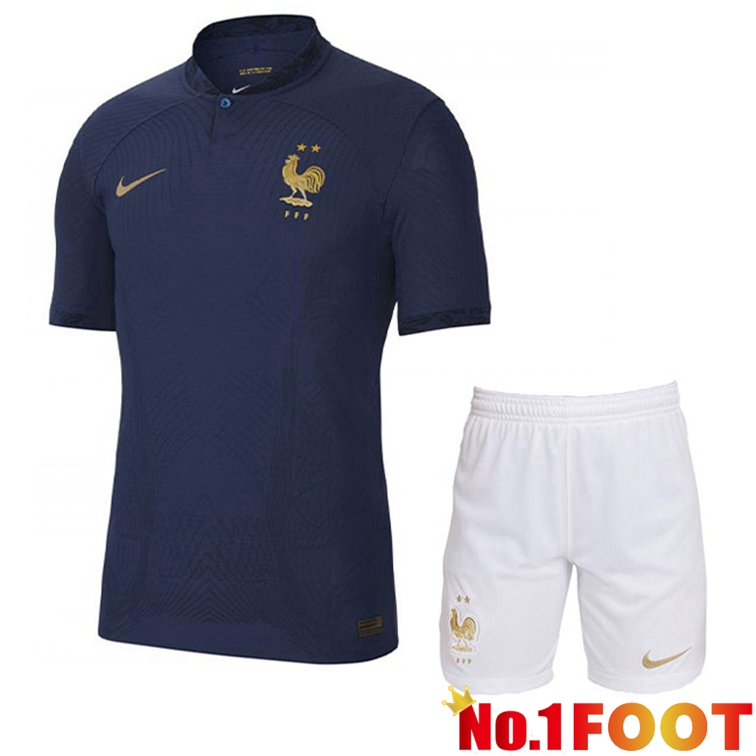 France Kids Soccer Jerseys Home Blue Royal 2022-2023