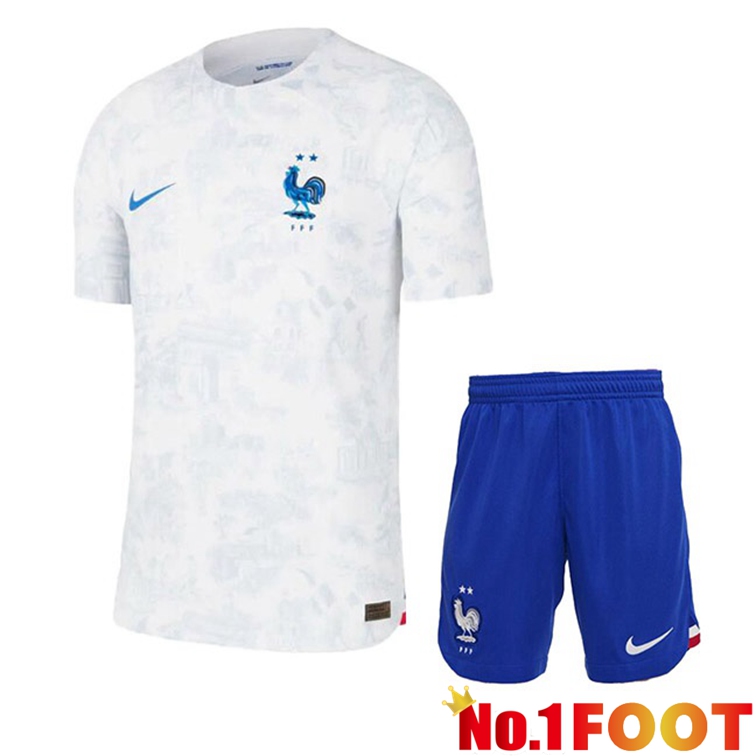 France Kids Soccer Jerseys Away White 2022-2023