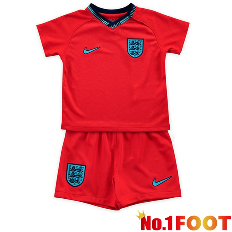 England Kids Soccer Jerseys Away Red 2022-2023