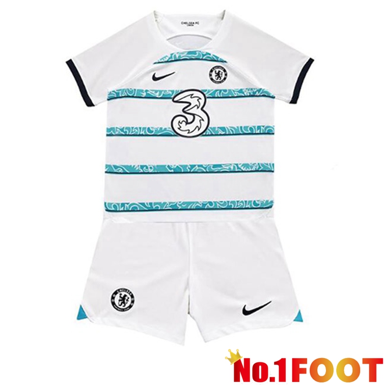 FC Chelsea Kids Soccer Jerseys Away White 2022-2023