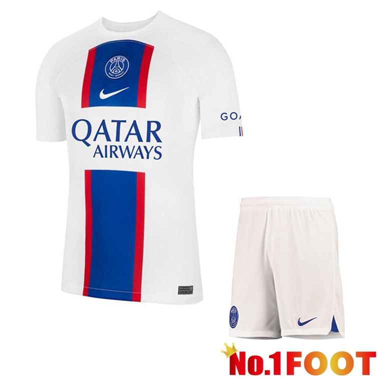 Paris PSG Kids Soccer Jerseys Third White 2022-2023