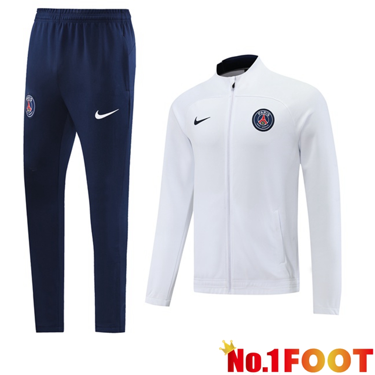 Paris PSG Training Jacket Suit White 2022-2023