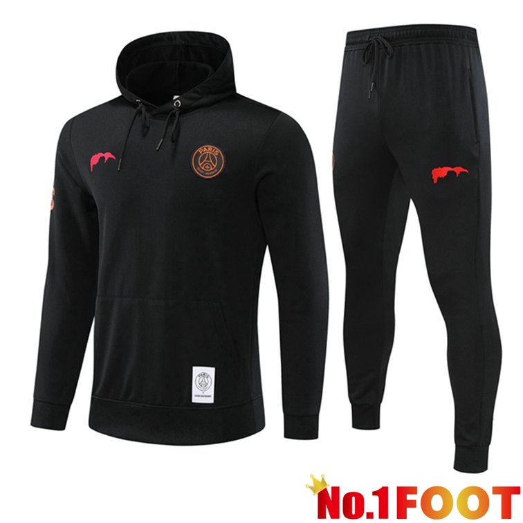 Paris PSG Training Tracksuit Hoodie Black 2022-2023