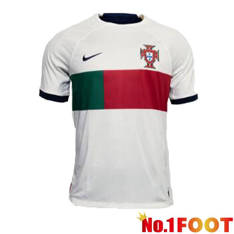 Portugal Women Soccer Jerseys Away White Red 2022-2023