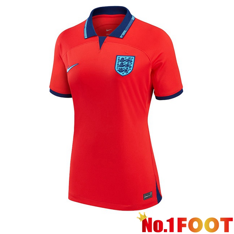 England Women Soccer Jerseys Away Red 2022-2023