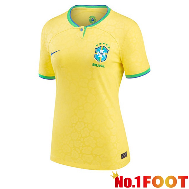 Brazil Women Soccer Jerseys Home Yellow 2022-2023