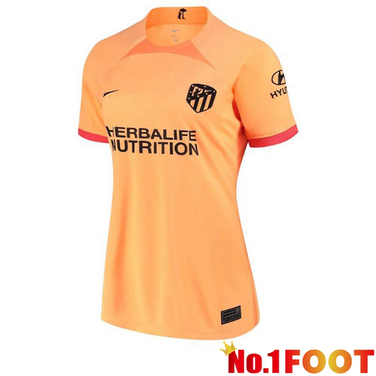 Atletico Madrid Women Soccer Jerseys Third Orange 2022-2023