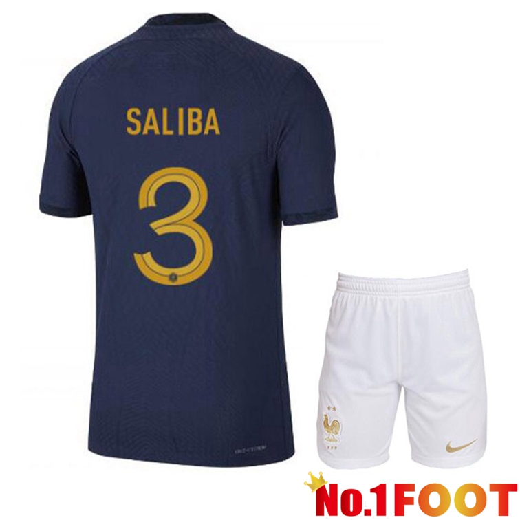 France (SALIBA 3) Kids Soccer Jerseys Home Blue Royal World Cup 2022