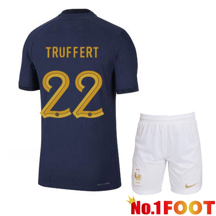 France (TRUFFERT 22) Kids Soccer Jerseys Home Blue Royal World Cup 2022