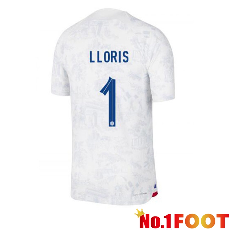 France (LLORIS 1) Soccer Jerseys Away White World Cup 2022