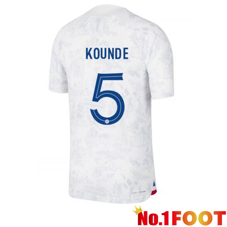 France (KOUNDe 5) Soccer Jerseys Away White World Cup 2022