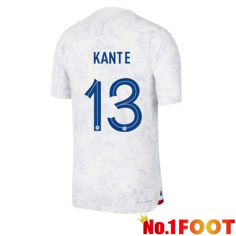 France (KANTE 13) Soccer Jerseys Away White World Cup 2022