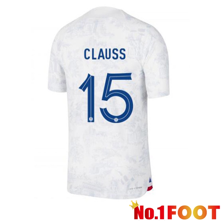 France (CLAUSS 15) Soccer Jerseys Away White World Cup 2022