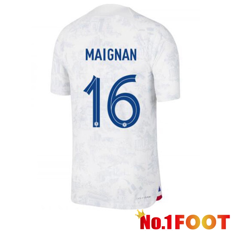 France (MAIGNAN 16) Soccer Jerseys Away White World Cup 2022