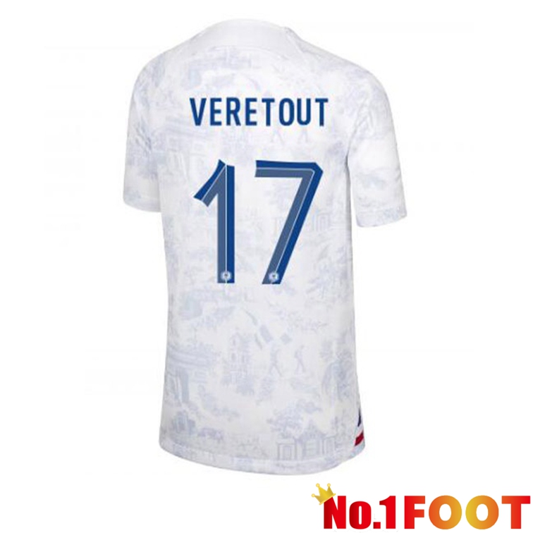 France (VERETOUT 17) Soccer Jerseys Away White World Cup 2022