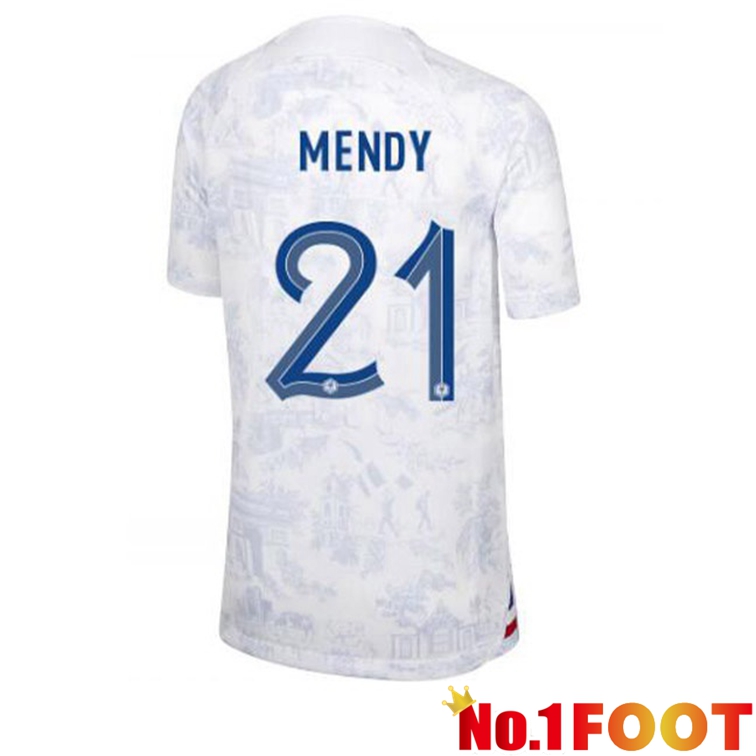 France (MENDY 21) Soccer Jerseys Away White World Cup 2022