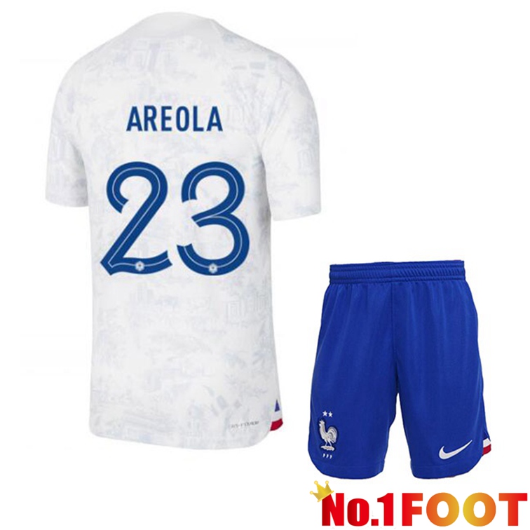 France (AREOLA 23) Kids Soccer Jerseys Away White World Cup 2022