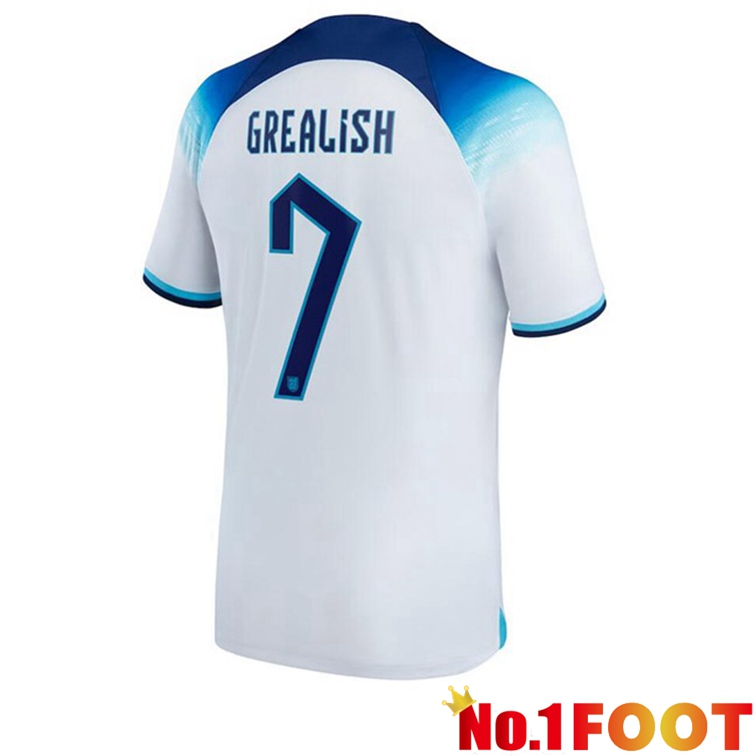 England (GREALISH 7) Soccer Jerseys Home White World Cup 2022